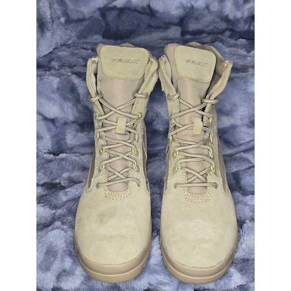 NWB Workabouts Leather Military Tactical Boots side zip Tan Mens Size 12D Desert main image 4